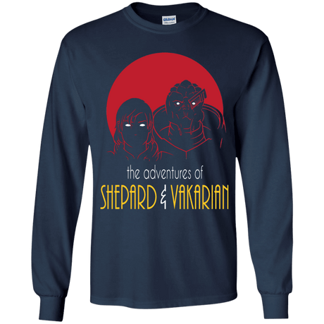 T-Shirts Navy / YS Adventures of Femshep & Vakarian Youth Long Sleeve T-Shirt