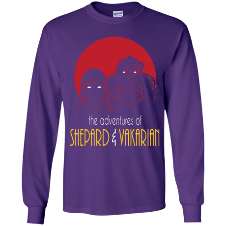 T-Shirts Purple / YS Adventures of Femshep & Vakarian Youth Long Sleeve T-Shirt