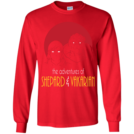 T-Shirts Red / YS Adventures of Femshep & Vakarian Youth Long Sleeve T-Shirt