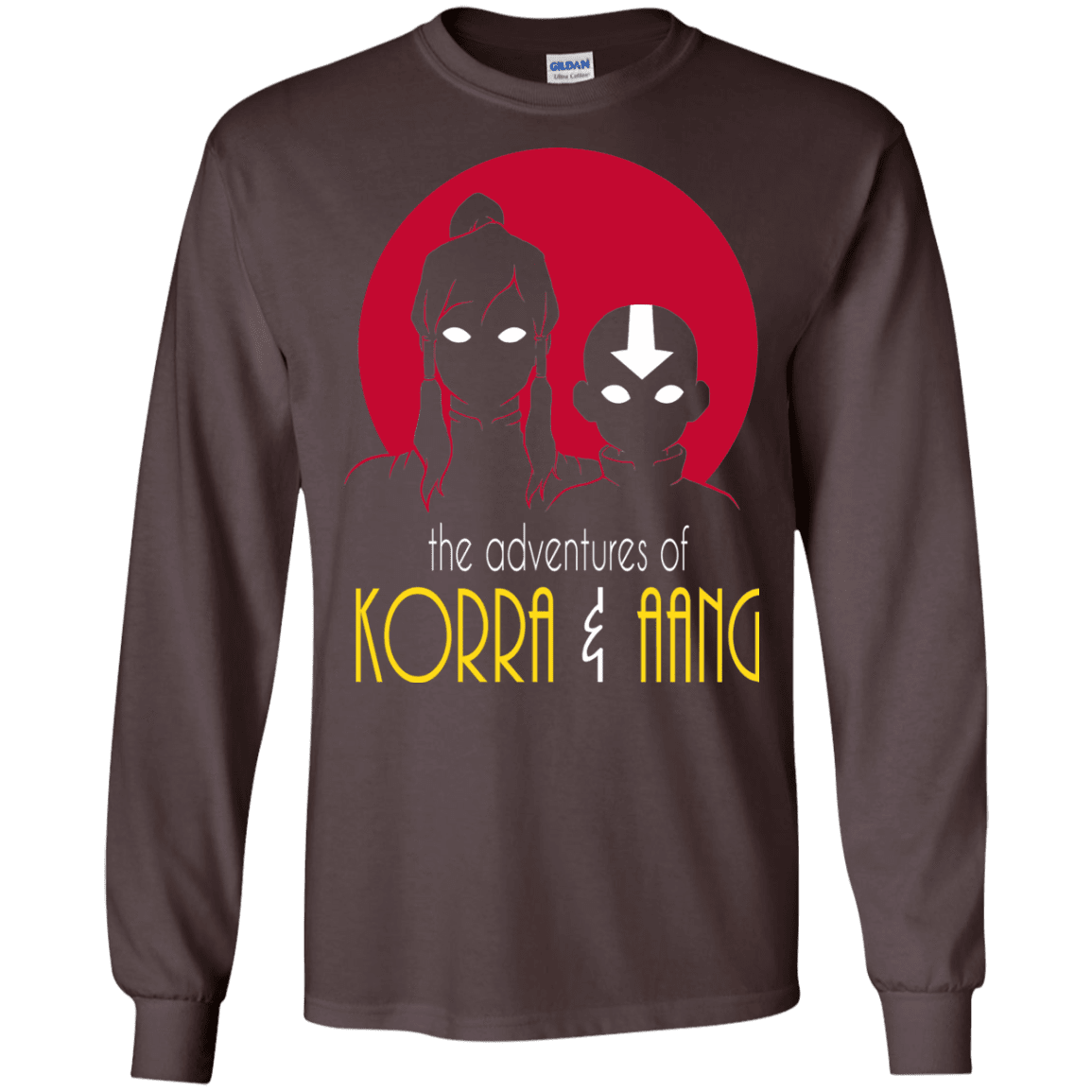 T-Shirts Dark Chocolate / S Adventures of Korra & Aang Men's Long Sleeve T-Shirt