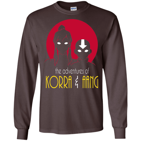 T-Shirts Dark Chocolate / S Adventures of Korra & Aang Men's Long Sleeve T-Shirt