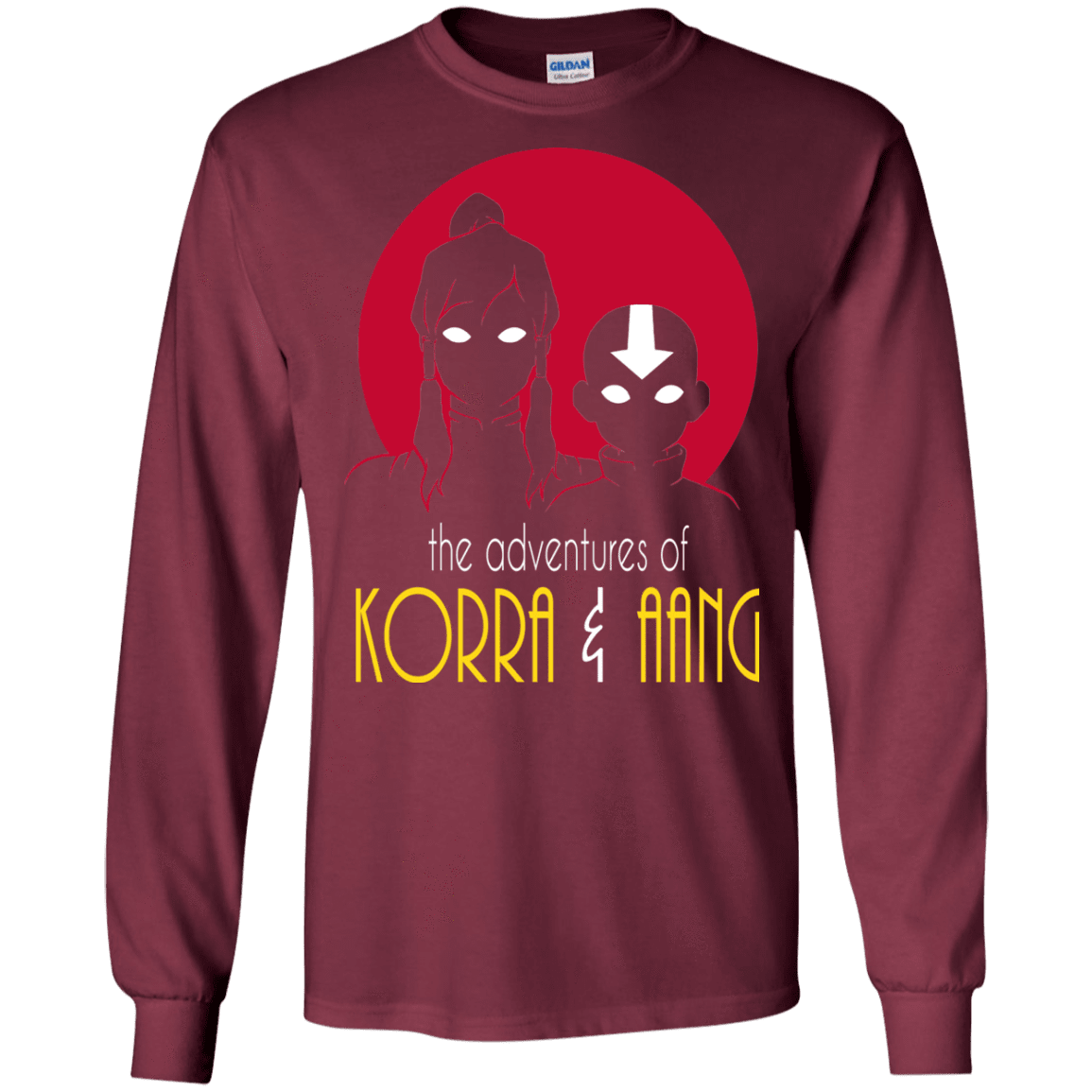 T-Shirts Maroon / S Adventures of Korra & Aang Men's Long Sleeve T-Shirt