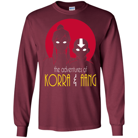 T-Shirts Maroon / S Adventures of Korra & Aang Men's Long Sleeve T-Shirt