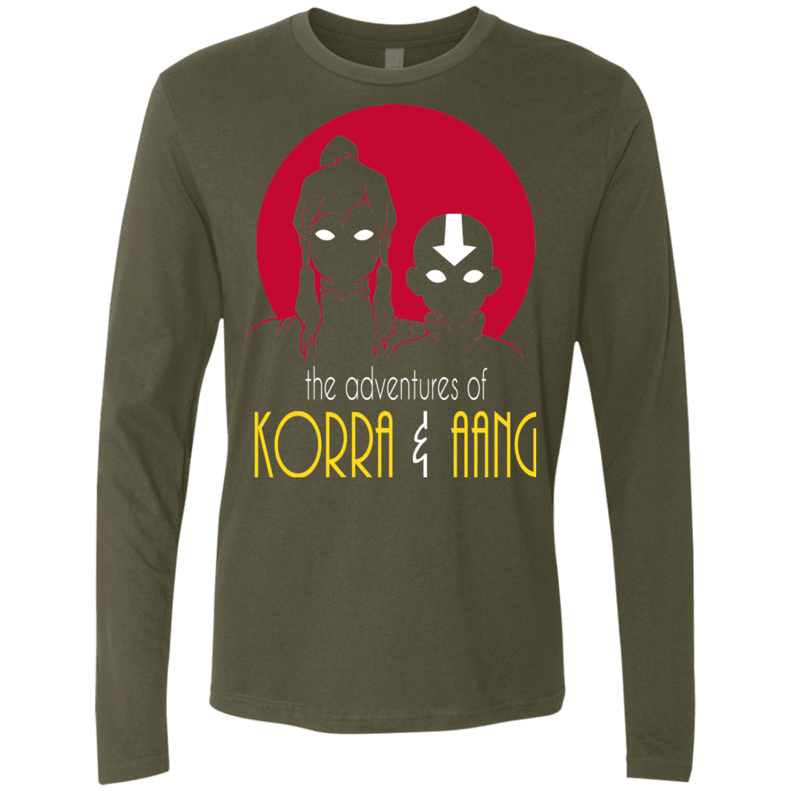 T-Shirts Military Green / S Adventures of Korra & Aang Men's Premium Long Sleeve