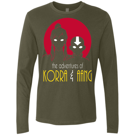 T-Shirts Military Green / S Adventures of Korra & Aang Men's Premium Long Sleeve