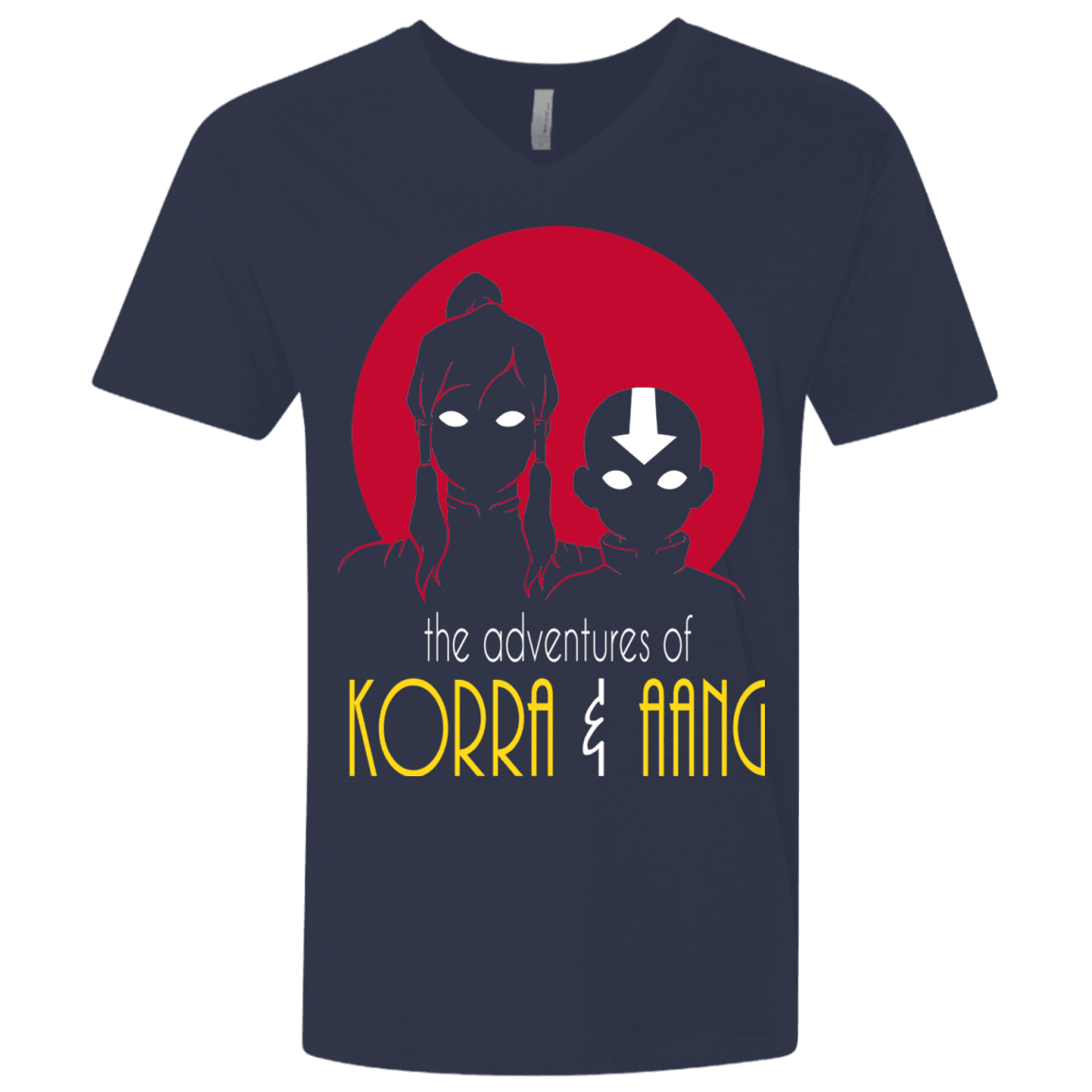 T-Shirts Midnight Navy / X-Small Adventures of Korra & Aang Men's Premium V-Neck