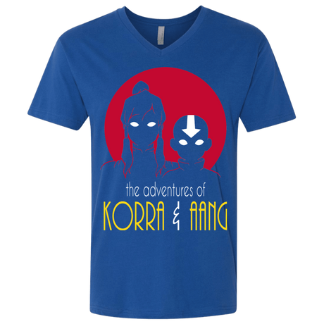 T-Shirts Royal / X-Small Adventures of Korra & Aang Men's Premium V-Neck