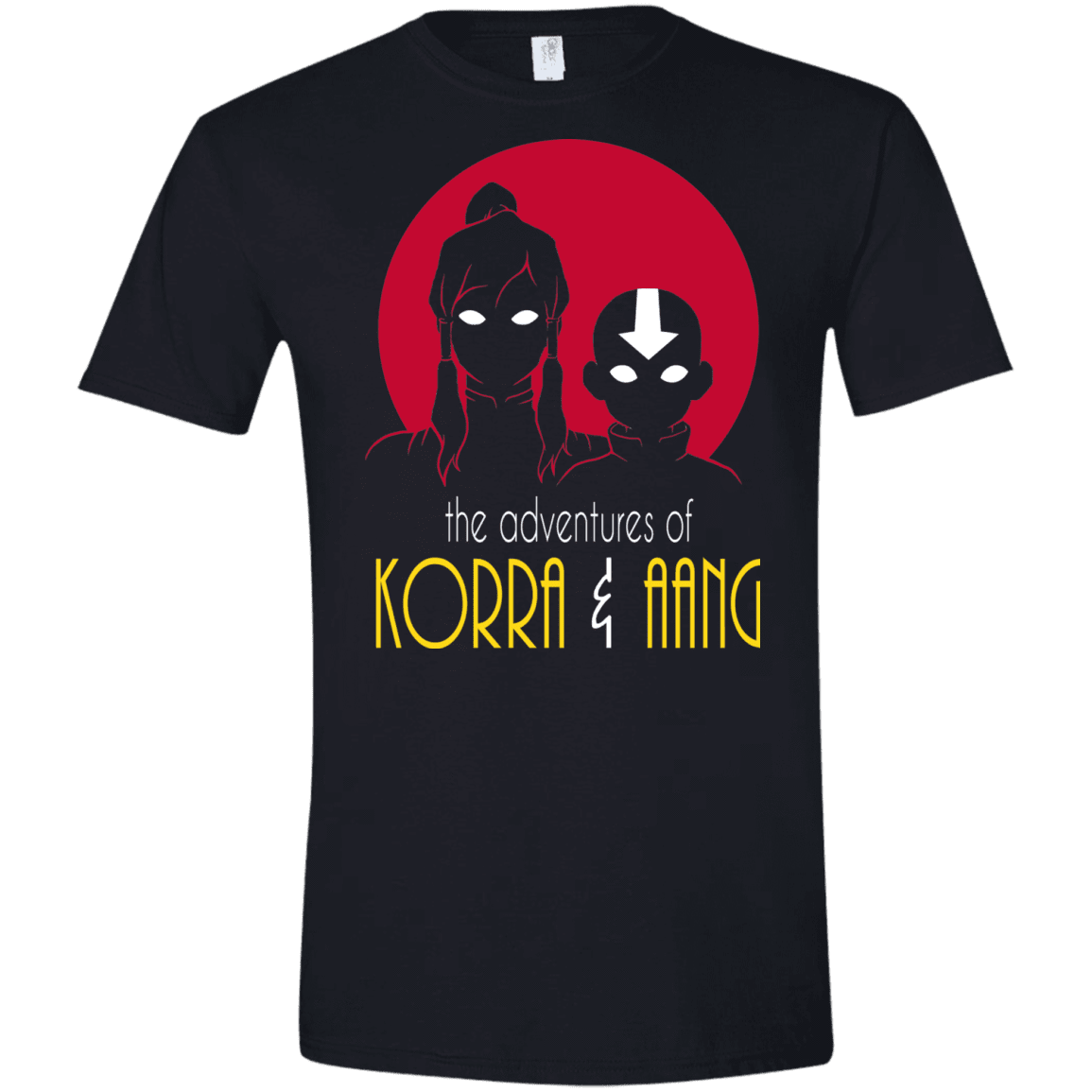 T-Shirts Black / X-Small Adventures of Korra & Aang Men's Semi-Fitted Softstyle