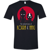 T-Shirts Black / X-Small Adventures of Korra & Aang Men's Semi-Fitted Softstyle