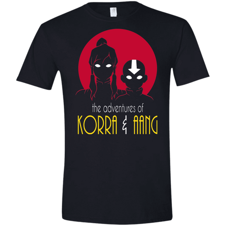 T-Shirts Black / X-Small Adventures of Korra & Aang Men's Semi-Fitted Softstyle