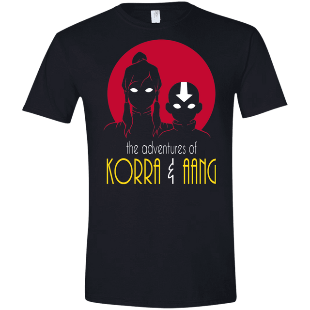 T-Shirts Black / X-Small Adventures of Korra & Aang Men's Semi-Fitted Softstyle