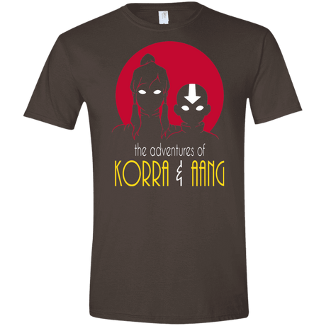 T-Shirts Dark Chocolate / S Adventures of Korra & Aang Men's Semi-Fitted Softstyle