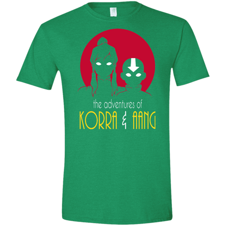 T-Shirts Heather Irish Green / S Adventures of Korra & Aang Men's Semi-Fitted Softstyle