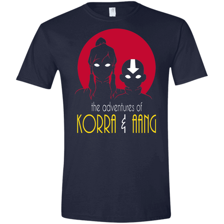 T-Shirts Navy / X-Small Adventures of Korra & Aang Men's Semi-Fitted Softstyle