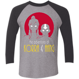 T-Shirts Premium Heather/Vintage Black / X-Small Adventures of Korra & Aang Men's Triblend 3/4 Sleeve
