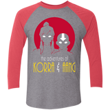 T-Shirts Premium Heather/Vintage Red / X-Small Adventures of Korra & Aang Men's Triblend 3/4 Sleeve