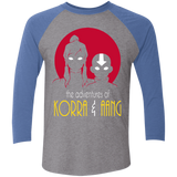 T-Shirts Premium Heather/Vintage Royal / X-Small Adventures of Korra & Aang Men's Triblend 3/4 Sleeve