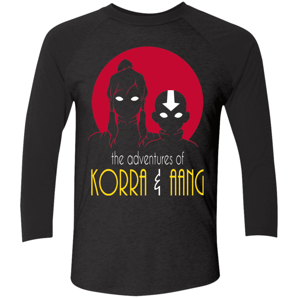 T-Shirts Vintage Black/Vintage Black / X-Small Adventures of Korra & Aang Men's Triblend 3/4 Sleeve