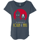 T-Shirts Indigo / X-Small Adventures of Korra & Aang Triblend Dolman Sleeve