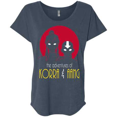 T-Shirts Indigo / X-Small Adventures of Korra & Aang Triblend Dolman Sleeve