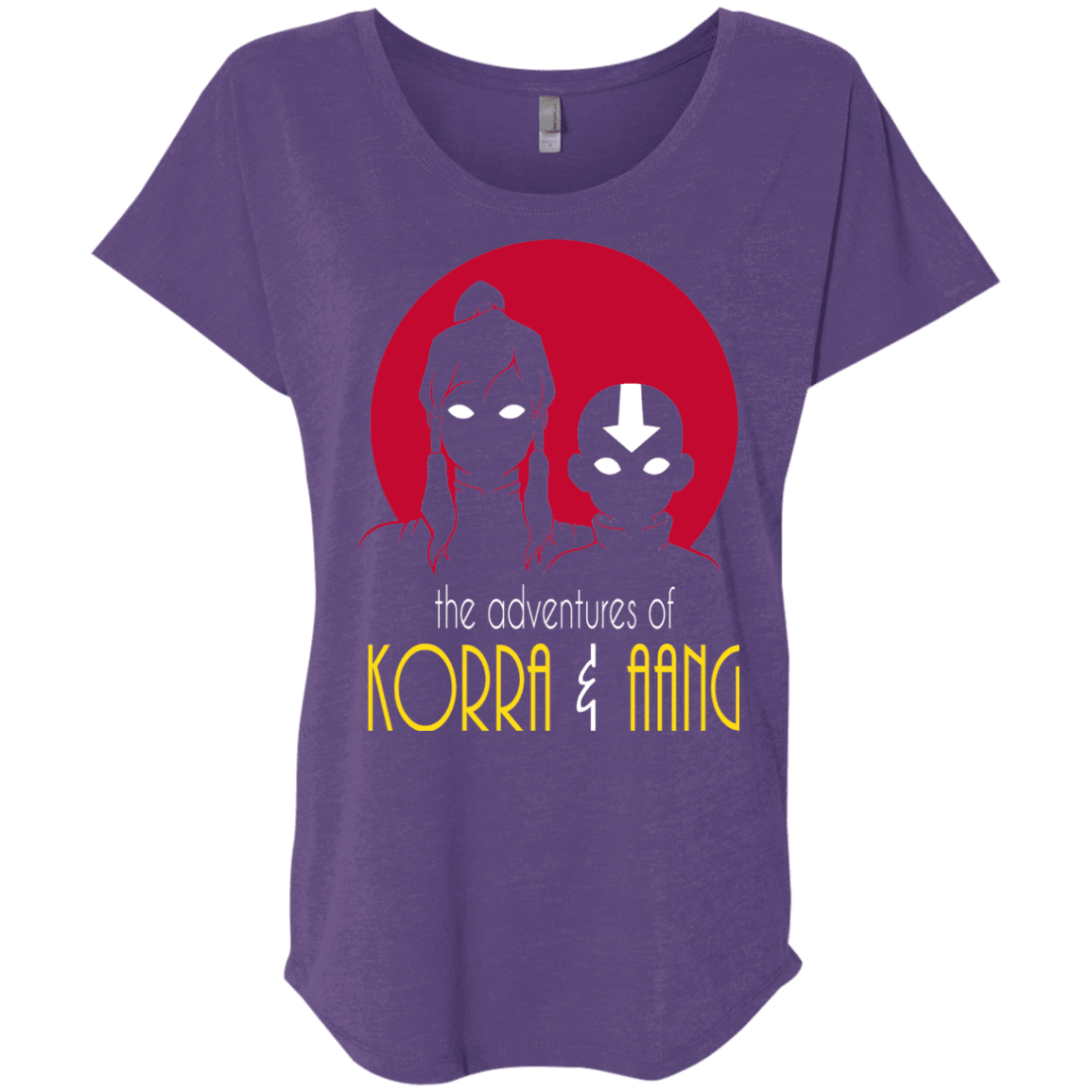 T-Shirts Purple Rush / X-Small Adventures of Korra & Aang Triblend Dolman Sleeve