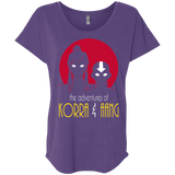 T-Shirts Purple Rush / X-Small Adventures of Korra & Aang Triblend Dolman Sleeve