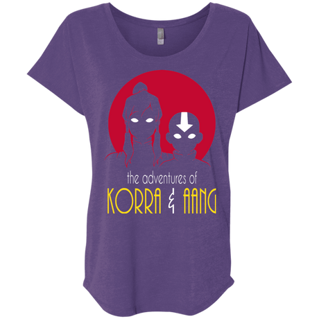 T-Shirts Purple Rush / X-Small Adventures of Korra & Aang Triblend Dolman Sleeve