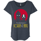 T-Shirts Vintage Navy / X-Small Adventures of Korra & Aang Triblend Dolman Sleeve