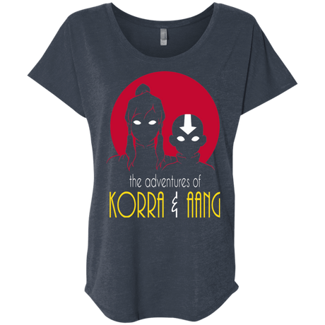 T-Shirts Vintage Navy / X-Small Adventures of Korra & Aang Triblend Dolman Sleeve