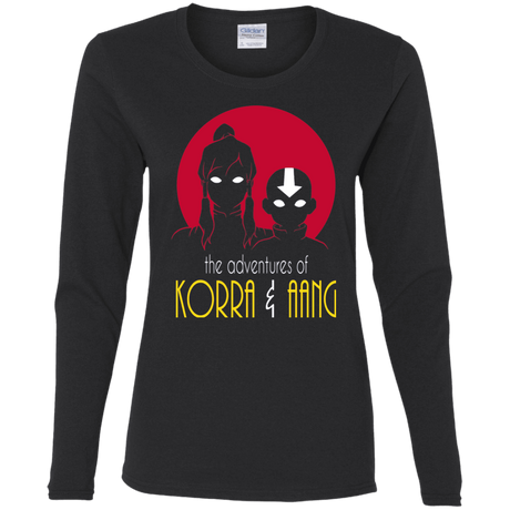 T-Shirts Black / S Adventures of Korra & Aang Women's Long Sleeve T-Shirt