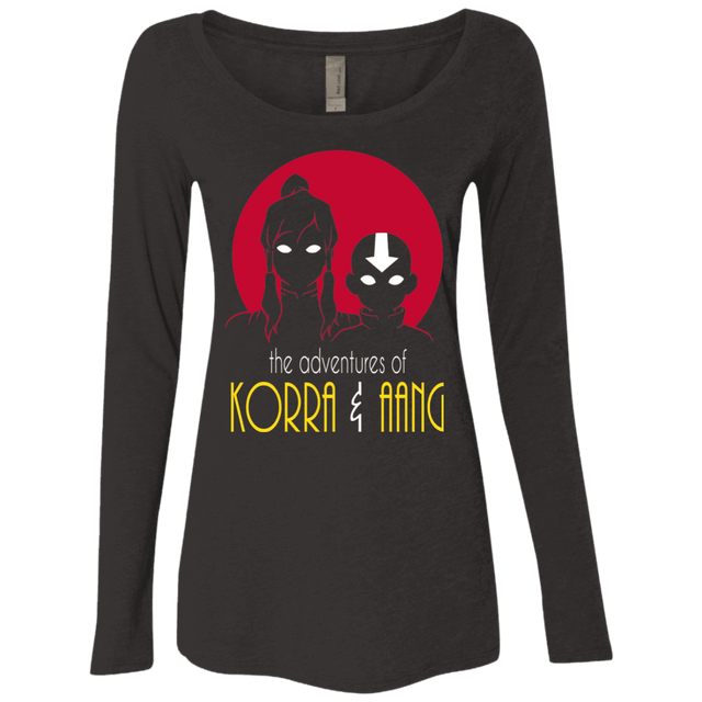 T-Shirts Vintage Black / S Adventures of Korra & Aang Women's Triblend Long Sleeve Shirt