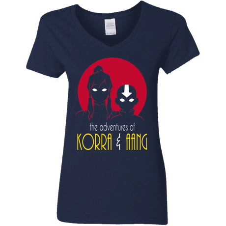 T-Shirts Navy / S Adventures of Korra & Aang Women's V-Neck T-Shirt