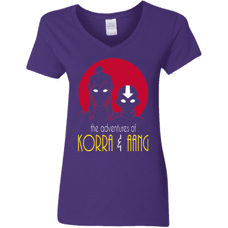 T-Shirts Purple / S Adventures of Korra & Aang Women's V-Neck T-Shirt