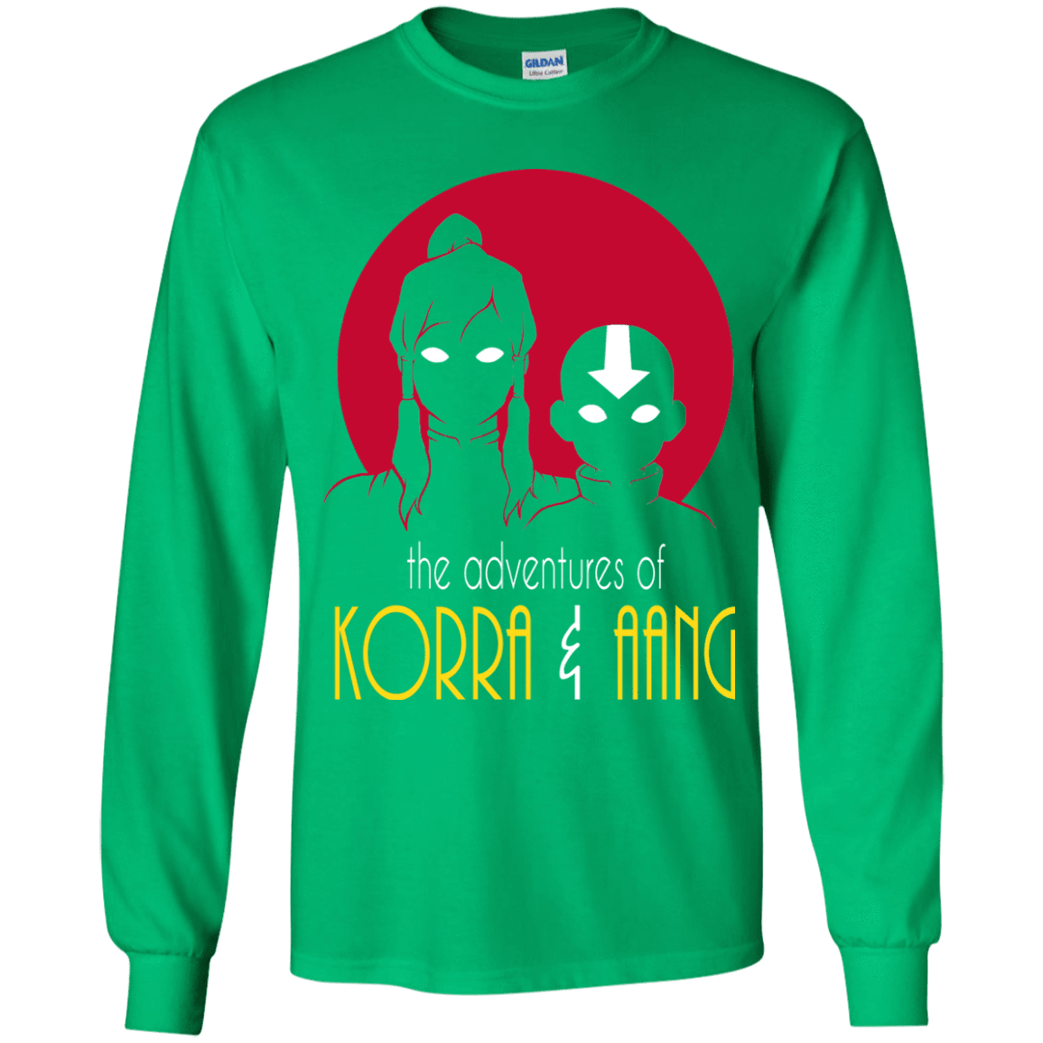 T-Shirts Irish Green / YS Adventures of Korra & Aang Youth Long Sleeve T-Shirt