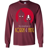 T-Shirts Maroon / YS Adventures of Korra & Aang Youth Long Sleeve T-Shirt