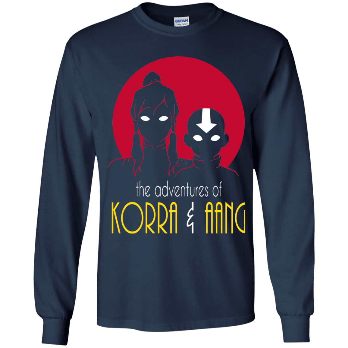 T-Shirts Navy / YS Adventures of Korra & Aang Youth Long Sleeve T-Shirt