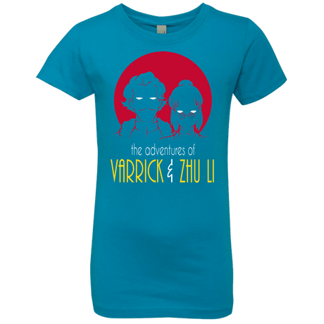 T-Shirts Turquoise / YXS Adventures of Varrick & Zhu Li Girls Premium T-Shirt