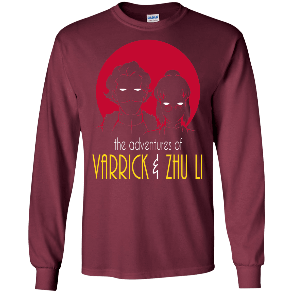 T-Shirts Maroon / S Adventures of Varrick & Zhu Li Men's Long Sleeve T-Shirt