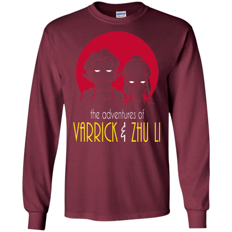 T-Shirts Maroon / S Adventures of Varrick & Zhu Li Men's Long Sleeve T-Shirt