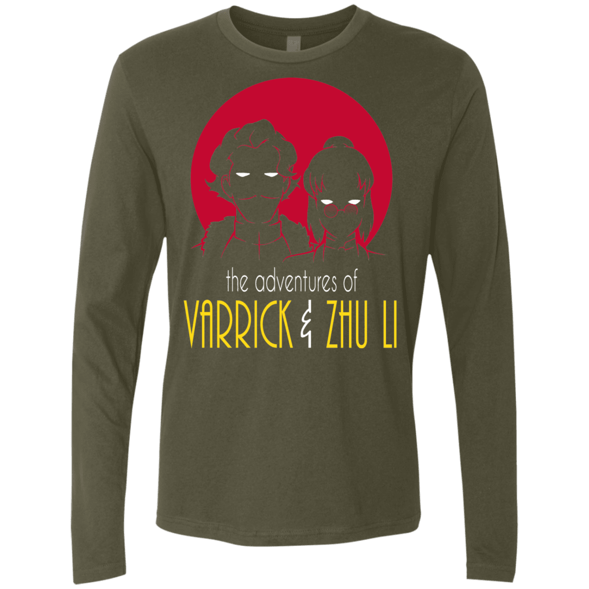 T-Shirts Military Green / S Adventures of Varrick & Zhu Li Men's Premium Long Sleeve