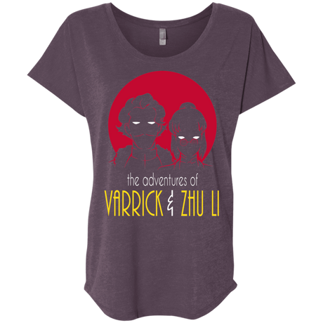 T-Shirts Vintage Purple / X-Small Adventures of Varrick & Zhu Li Triblend Dolman Sleeve
