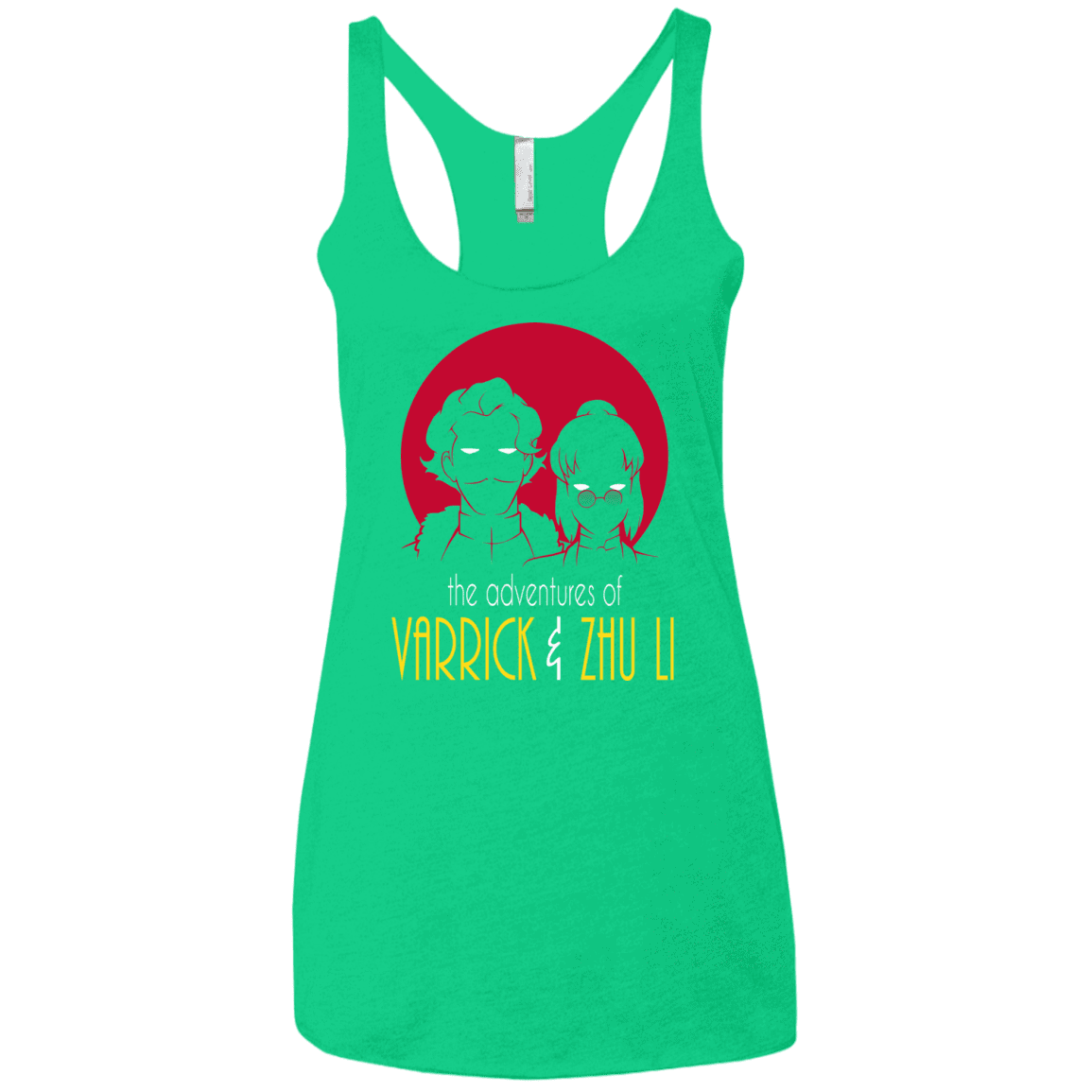 T-Shirts Envy / X-Small Adventures of Varrick & Zhu Li Women's Triblend Racerback Tank