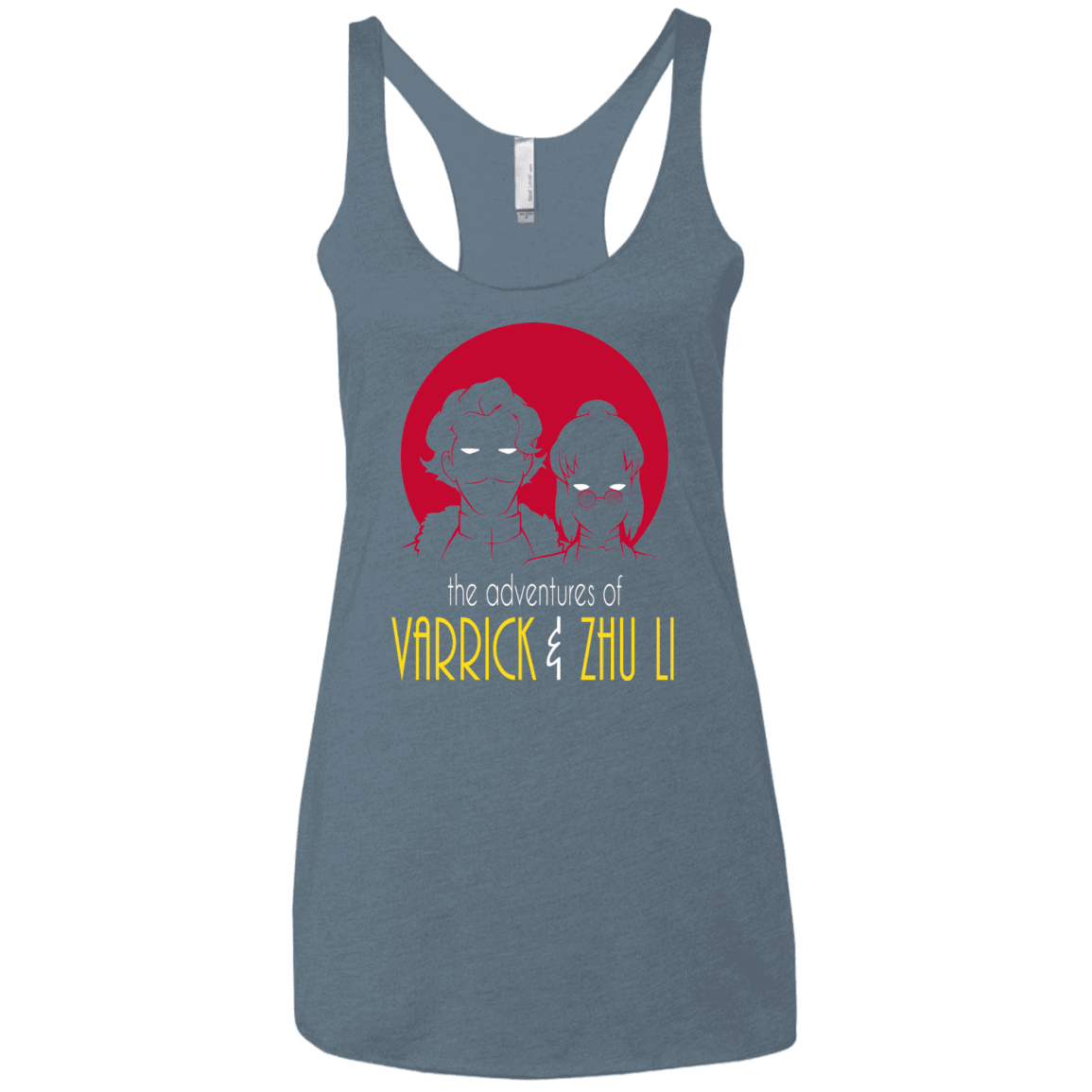 T-Shirts Indigo / X-Small Adventures of Varrick & Zhu Li Women's Triblend Racerback Tank