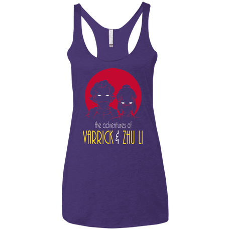 T-Shirts Purple Rush / X-Small Adventures of Varrick & Zhu Li Women's Triblend Racerback Tank