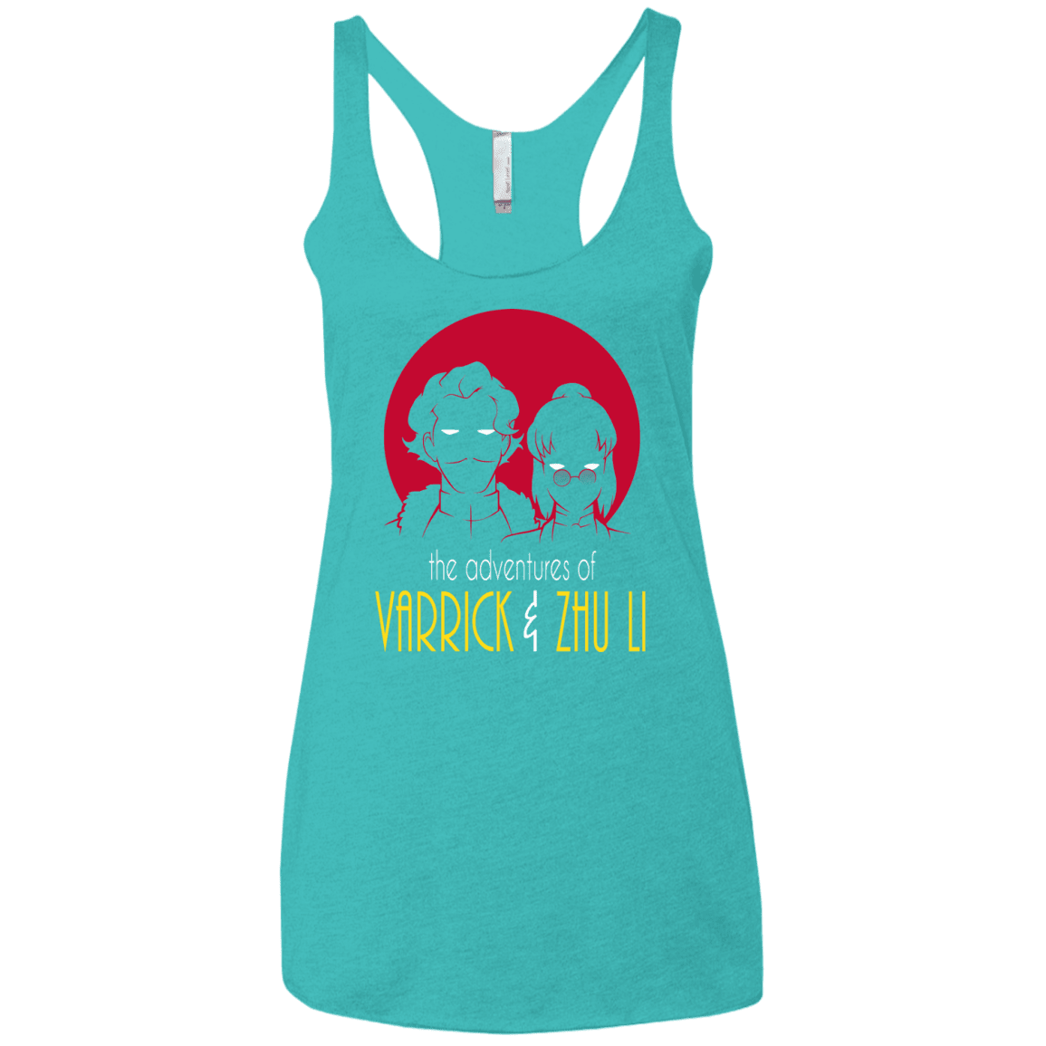 T-Shirts Tahiti Blue / X-Small Adventures of Varrick & Zhu Li Women's Triblend Racerback Tank