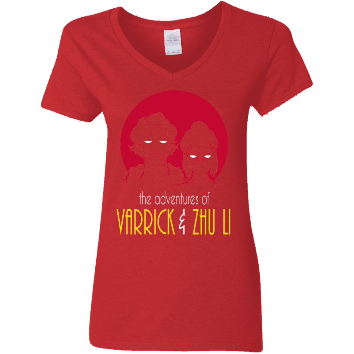 T-Shirts Red / S Adventures of Varrick & Zhu Li Women's V-Neck T-Shirt