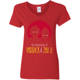 T-Shirts Red / S Adventures of Varrick & Zhu Li Women's V-Neck T-Shirt