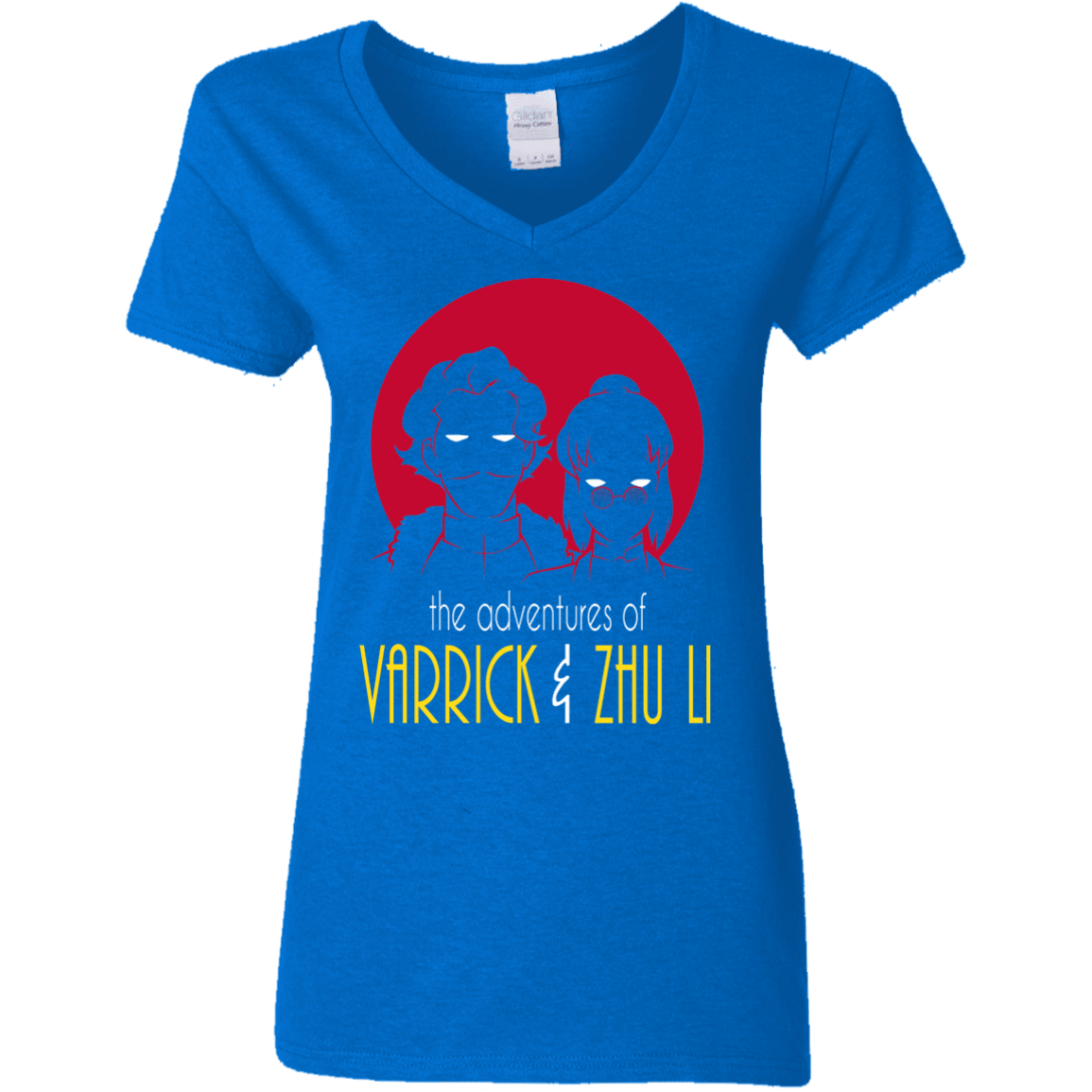 T-Shirts Royal / S Adventures of Varrick & Zhu Li Women's V-Neck T-Shirt