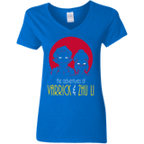 T-Shirts Royal / S Adventures of Varrick & Zhu Li Women's V-Neck T-Shirt