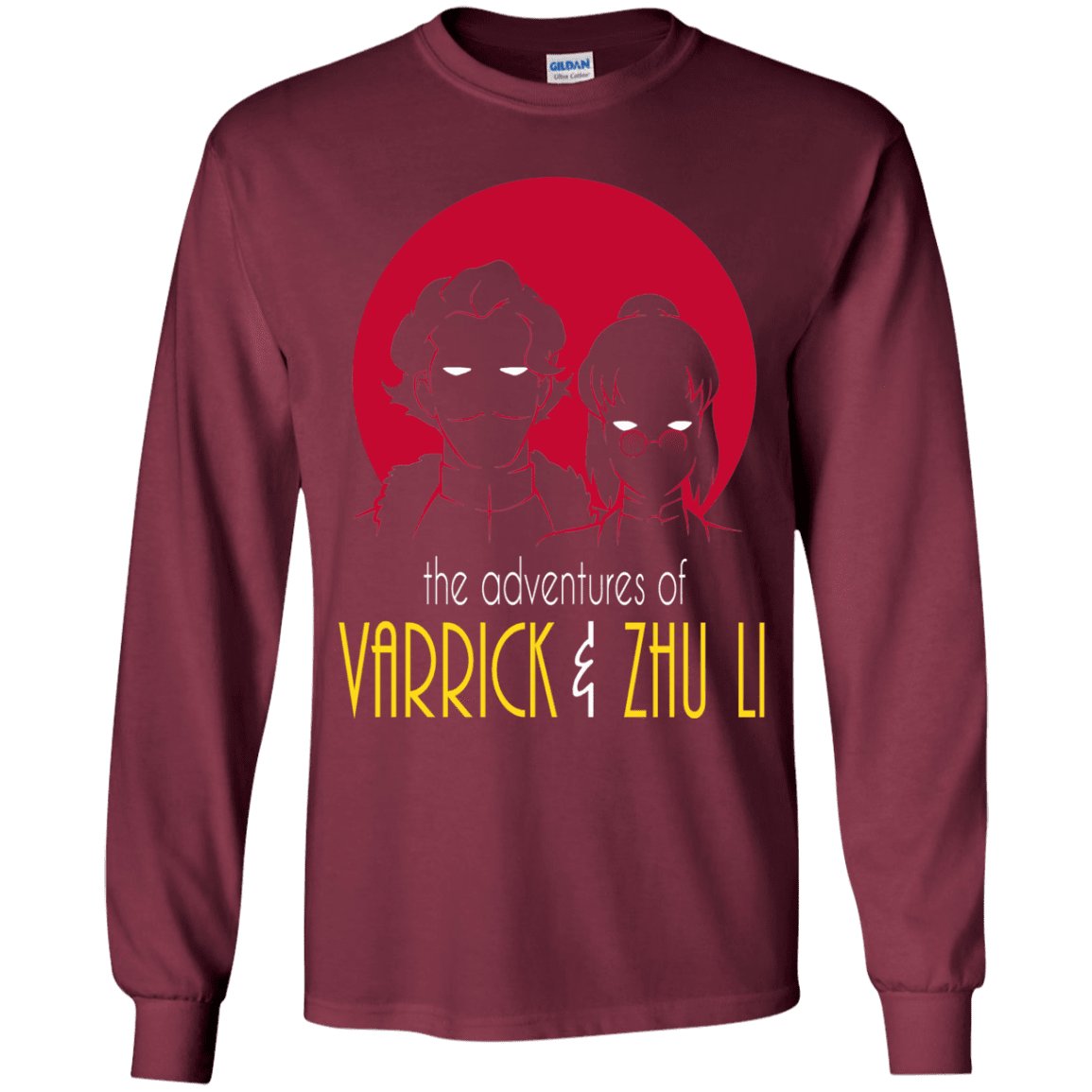 T-Shirts Maroon / YS Adventures of Varrick & Zhu Li Youth Long Sleeve T-Shirt